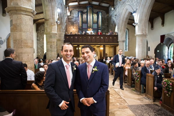 Groom and best man at front of church