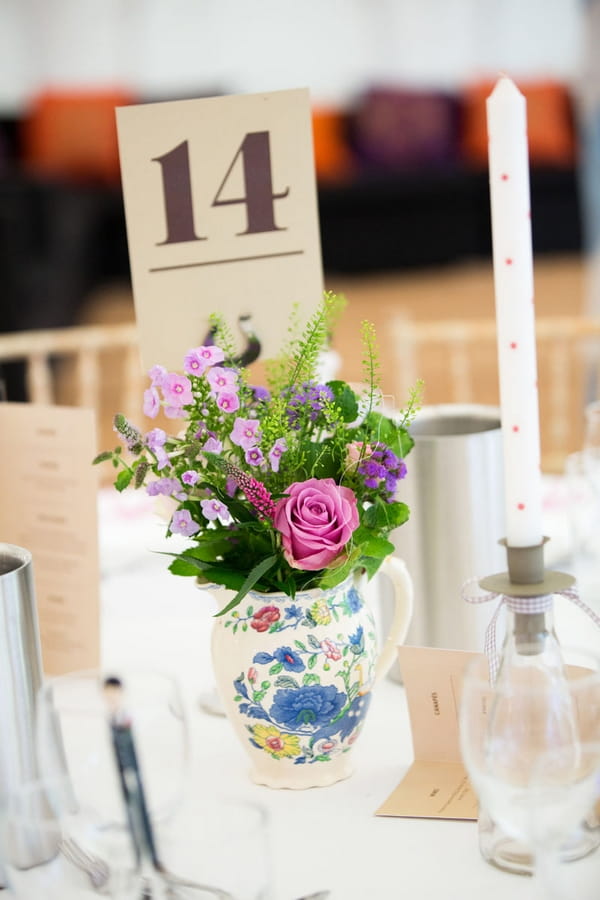 Jug of wedding flowers