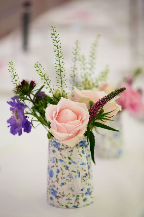 Jug of wedding flowers