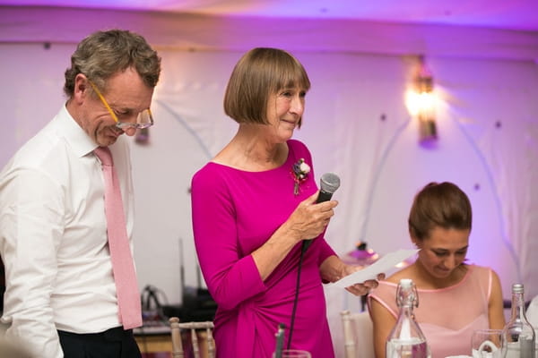 Bride's mother giving speech