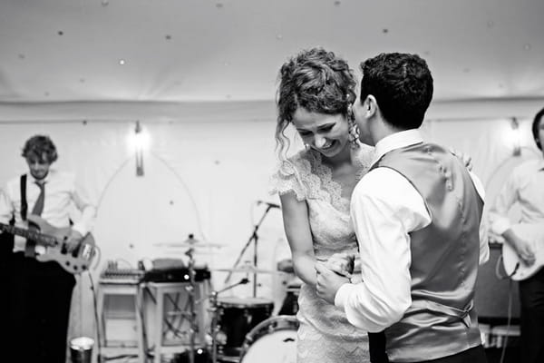 Bride and groom dancing