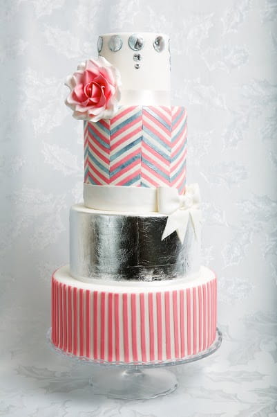 Silver Lining Wedding Cake - Jessica Lauren Cakes