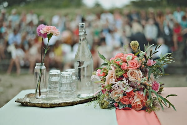 Bouquet on table