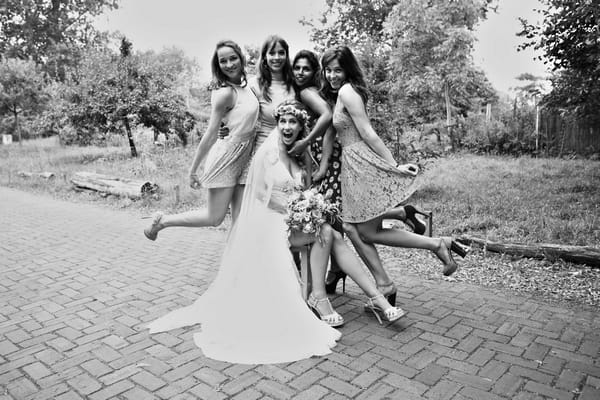 Bride with bridesmaids