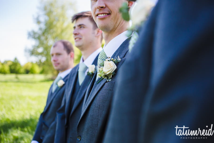 Groomsmen in a line