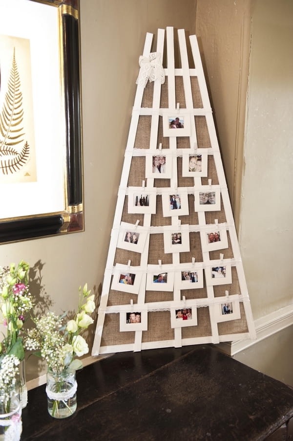 Pictures on triangular stand