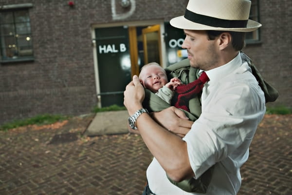 Man holding baby