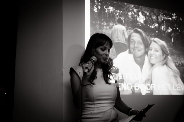 Lady giving speech at wedding