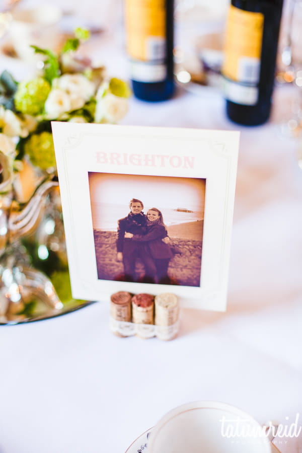 Photograph on wedding table