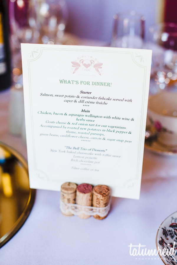 Wedding menu