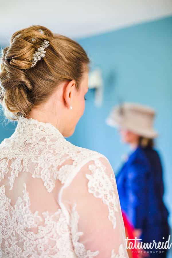 Detail on bride's jacket