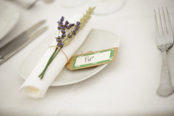 Wheat and Lavender Wedding Place Setting