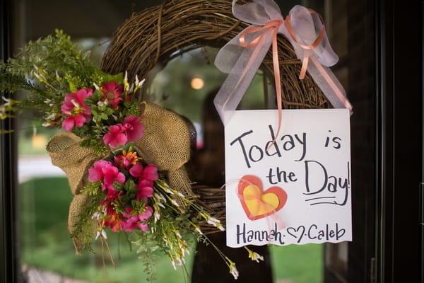 Today is the day wedding sign