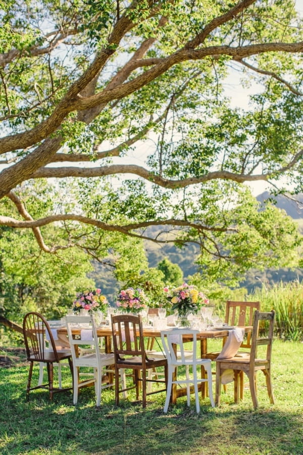 Wedding table under tree