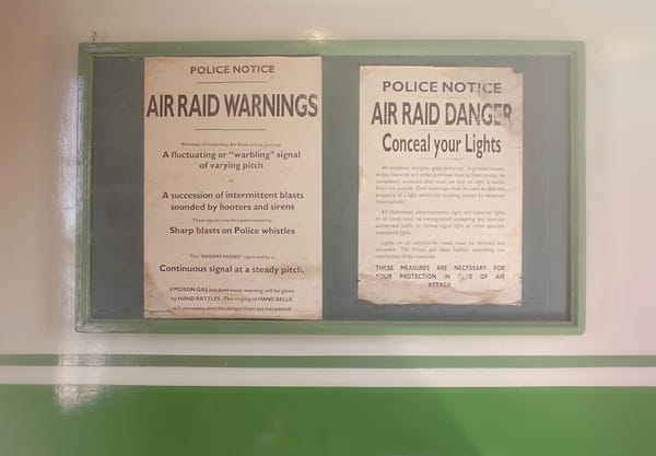 Air raid warning signs