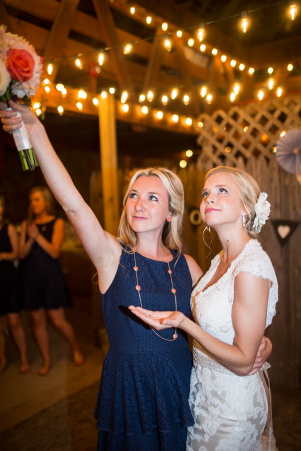 Bridesmaid who caught bouquet