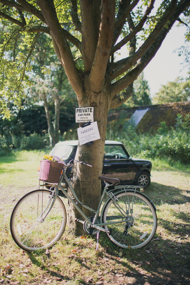 Bicycle against tree