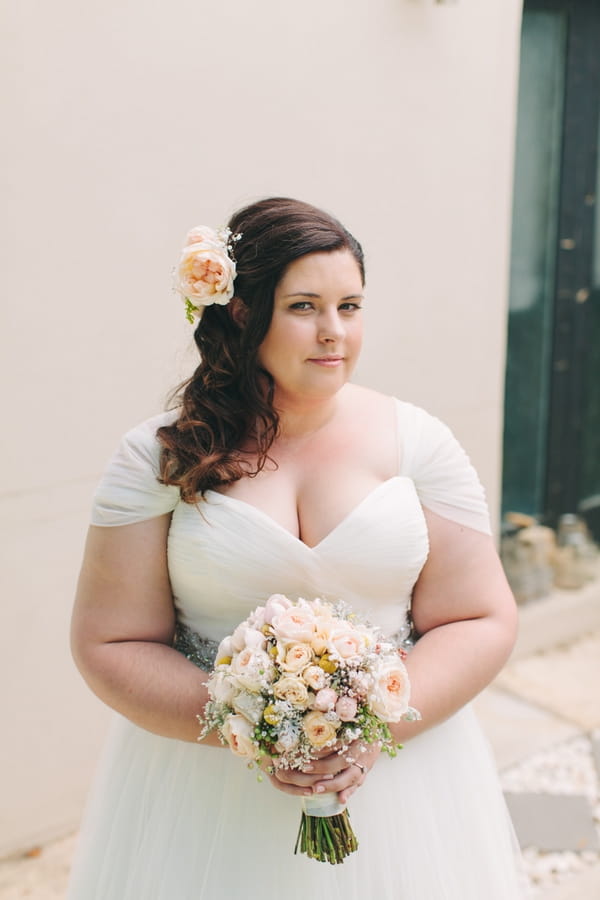 Bride holding bouquet