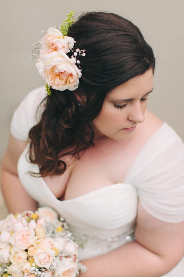 Bride with flower in hair