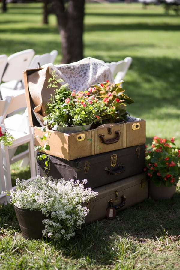 Suitcase full of flowers