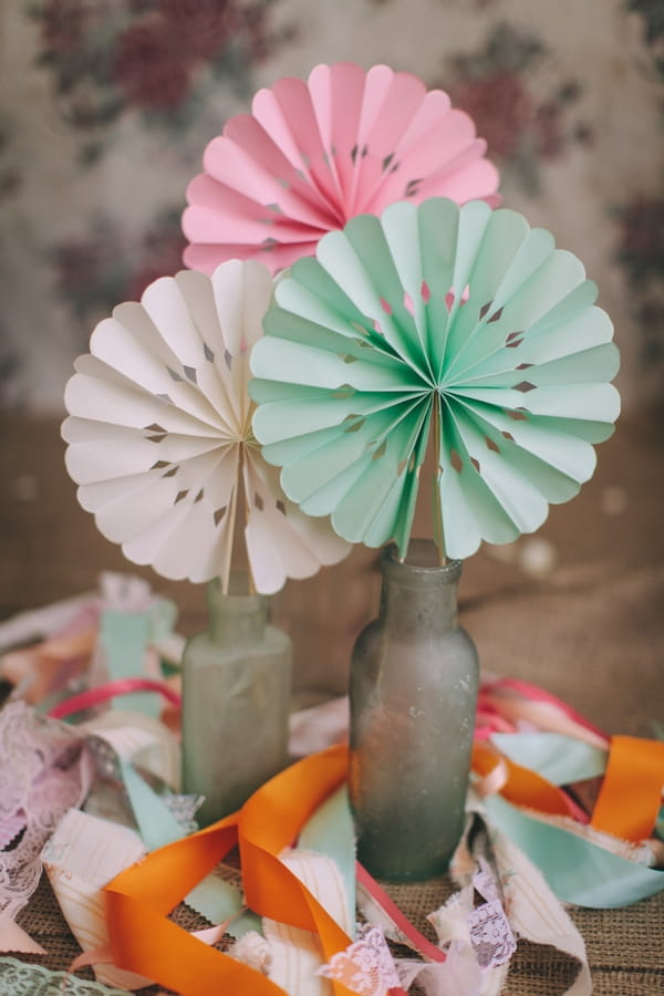 Paper decorations in bottles