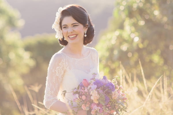 Bride holding bouquet