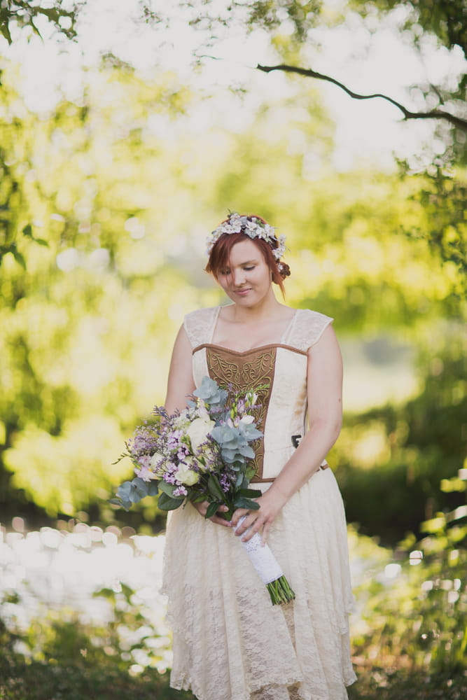 Bride holding bouquet