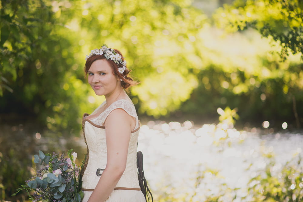 Boho medieval style bride