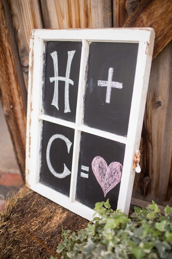 Chalkboard wedding sign