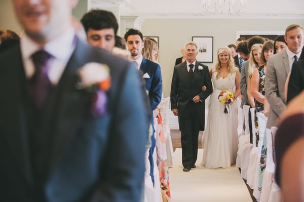 Bride walking down aisle