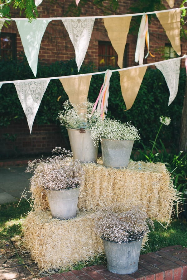 Buckets of flowers