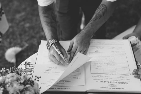 Signing the register