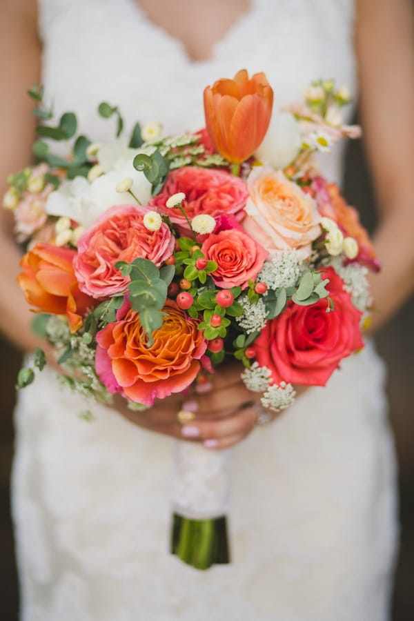 Bride's colourful bouquet