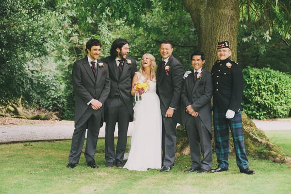 Bride with groomsmen