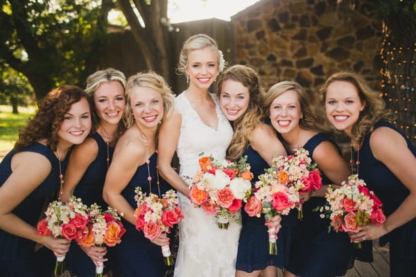 Bride with bridesmaids