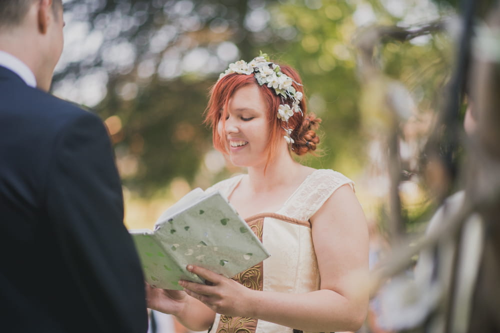 Bride reading