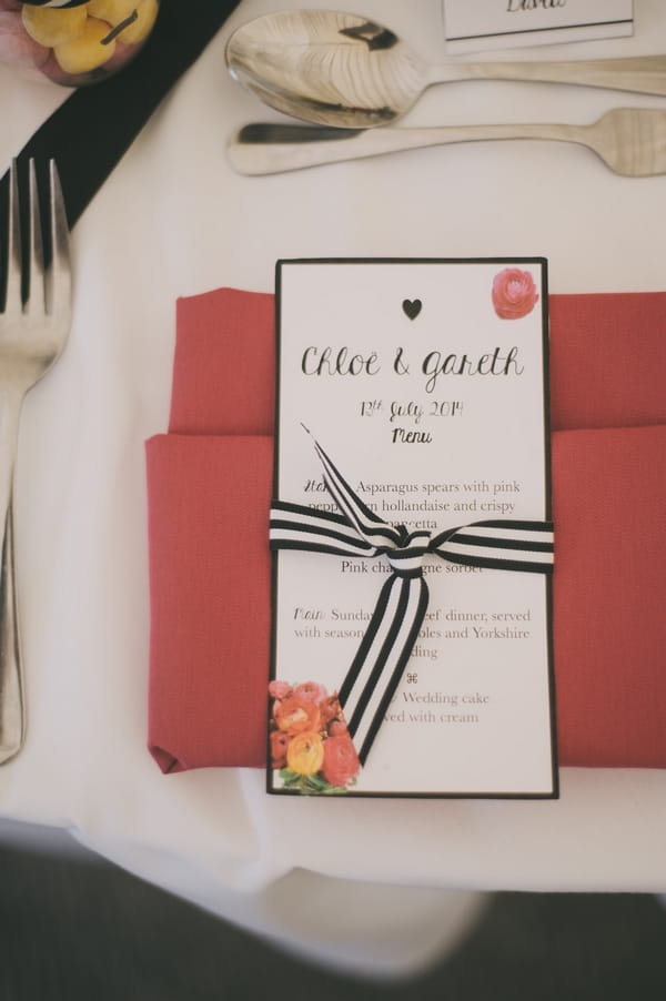 Wedding menu