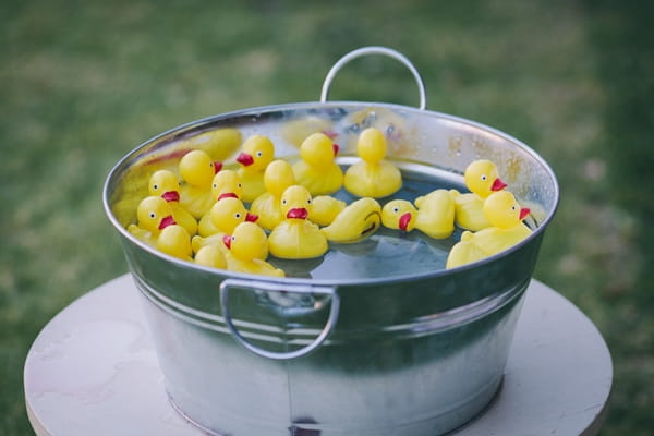 Rubber ducks in bucket