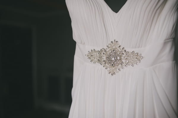 Detail on wedding dress