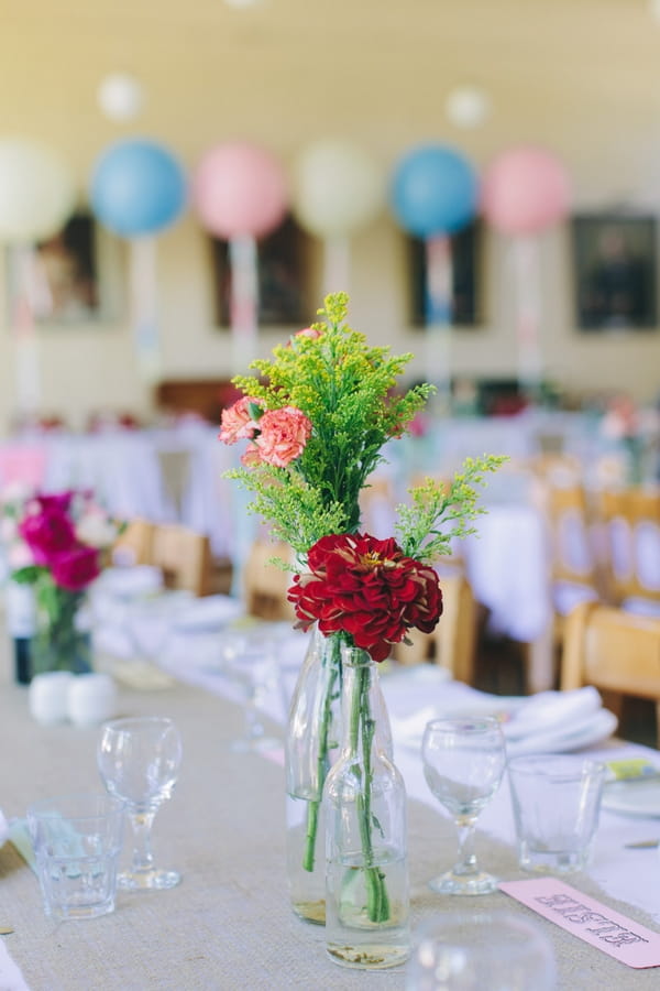 Flowers on wedding table