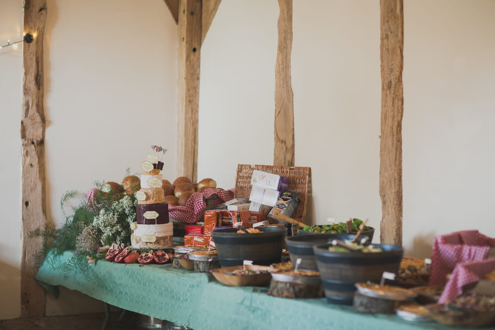 Wedding food on table