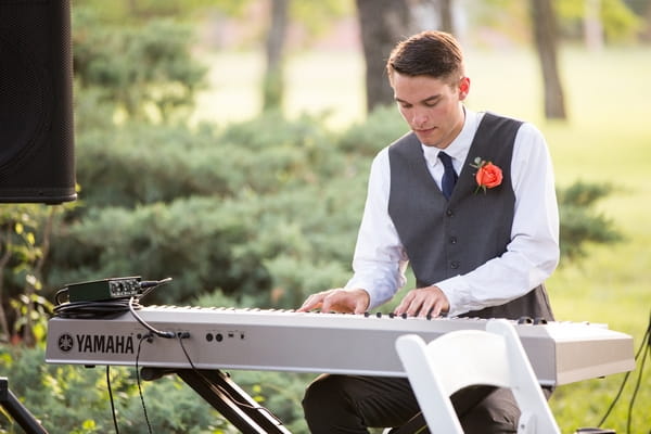 Pianist at wedding ceremony