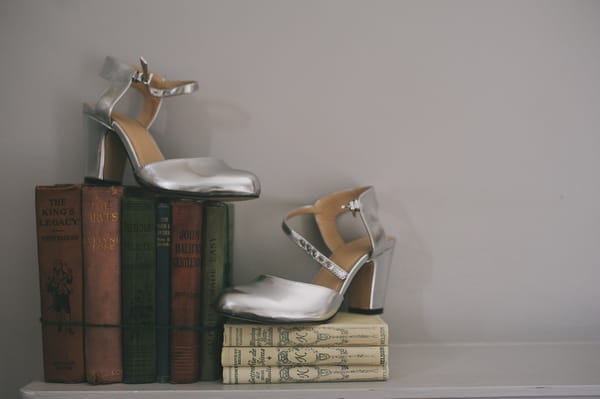 Silver wedding shoes