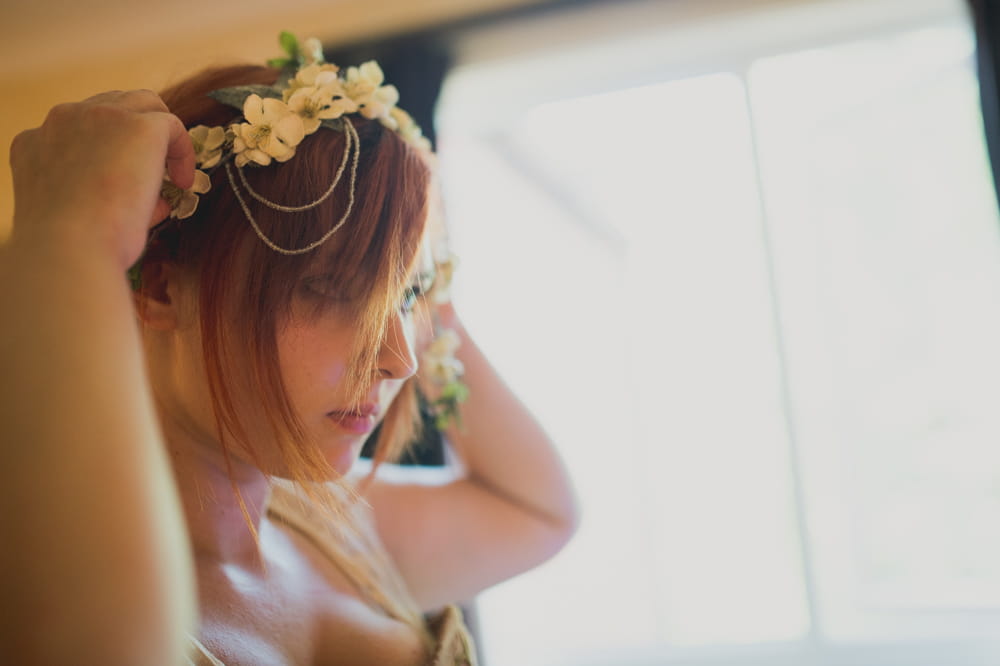 Bride with floral headband