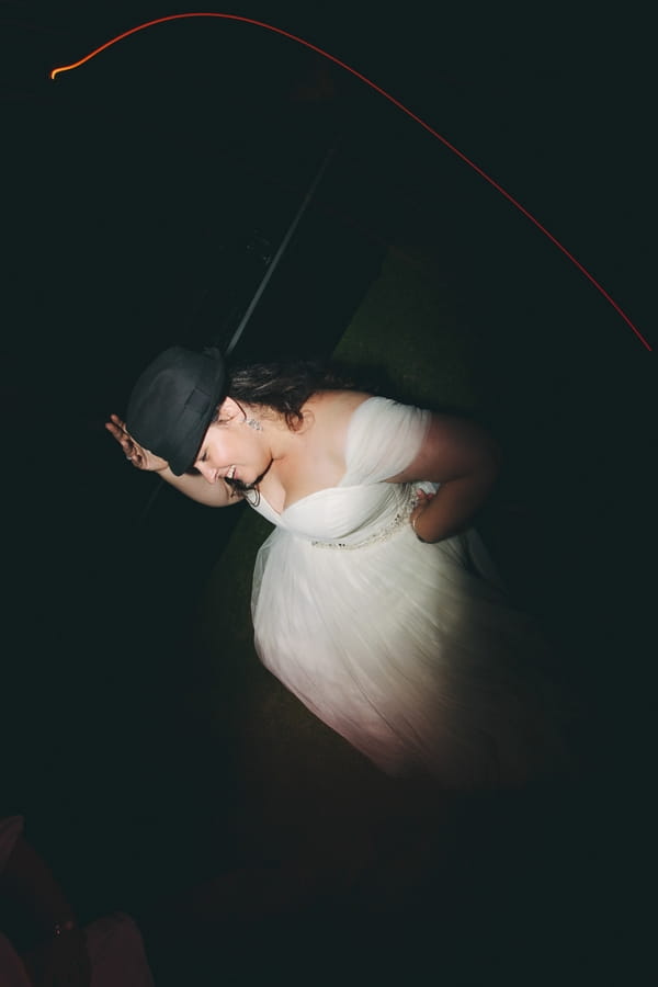 Bride with hat on