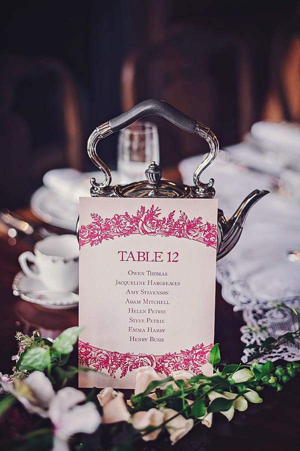 Victorian style wedding table number