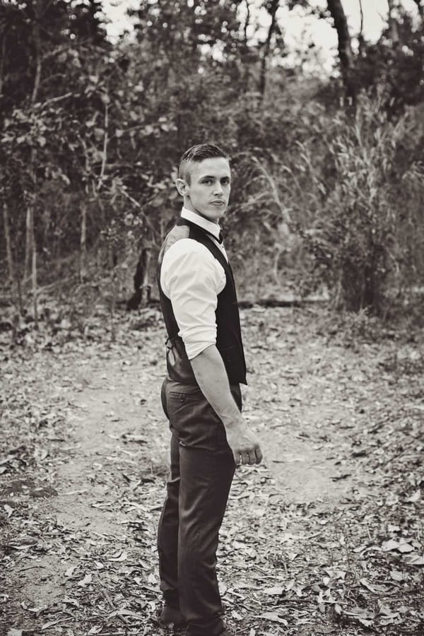 Groom in woods