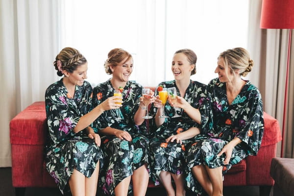 Bridesmaids in dressing gowns