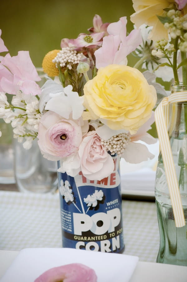 Flowers in tin