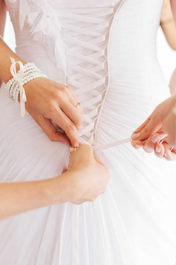 Back of bride's dress